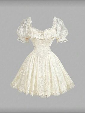 NWT Ivory Lace Coquette Angel Wedding Prom Bridesmaid Homecoming Summer Dress